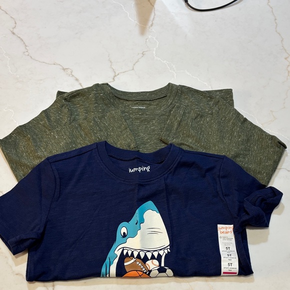 Jumping Jacks Other - Jumping Beans Shark Graphic 2 Tee Set Boys Casual Green Blue 5T NWT